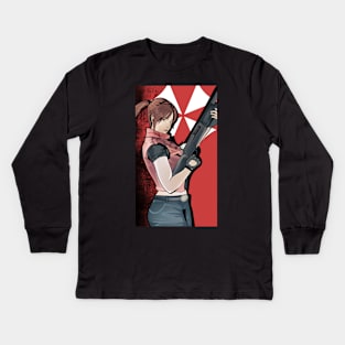 Clair with a gun Kids Long Sleeve T-Shirt